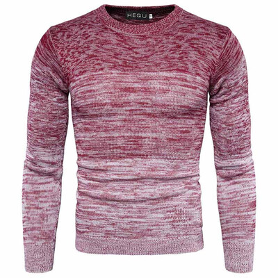 

2019 New Fashion Autumn Winter Men&39S Knit Sweater Gradient Sweater For Youth