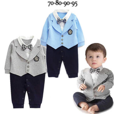 

Infant Baby Boy Party Gentleman Clothes Romper Jumpsuit Bodysuit Formal Outfit