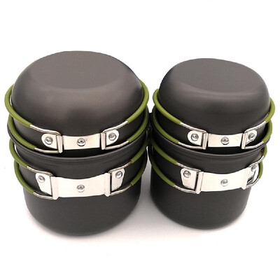 

Camping Cookware Set Campfire Cooking Utensils Folding Cookset Outdoor Hiking Backpacking Pot Bowls Mesh Carry Bag