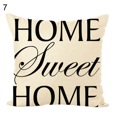 

Words Printed Soft Linen Throw Pillow Case Cushion Cover Sofa Bed Car Home Decor