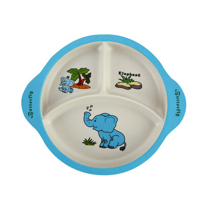 

Toponeto Bamboo fiber childrens cartoon Plate environmental protection baby cutlery
