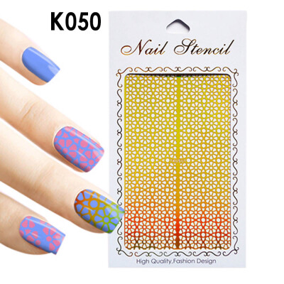 

Toponeto 1Pc Irregular Hollow Nail Art Vinyls Stencil Stickers Manicure