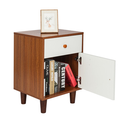

Wooden 1 Drawer One Door Bedroom Bedside Cabinet Night Table Nightstands Chest
