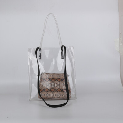 

Tailored Fashion Lady Transparent Jelly Snake Pattern Shoulder Bag Messenger Bag Wallet