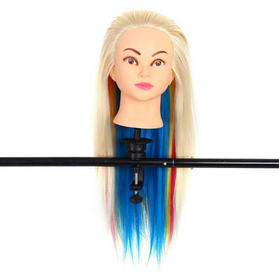 

22426 Inch Colorful Hair Mannequin Head Hairdressing Practice Training Doll Heads Cosmetology Hair Styling Mannequins