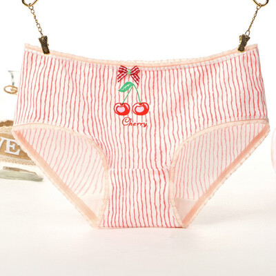 

Women Mid Rise Seamless Cotton Underwear Briefs Cartoon Print Cute Lingerie Ladies Underpants