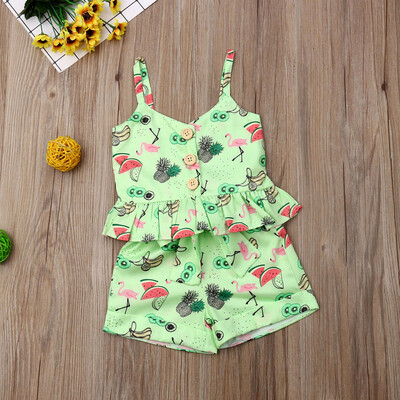 

Newborn Infant Baby Girl Summer Flamingo Tops Vest Shorts Pants Clothes Outfits