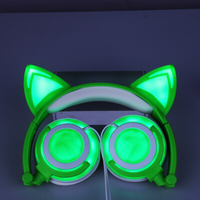 

Foldable Flashing Glowing Cat Ear Headphones Cute Gaming Headset Earphone with LED light For PC Laptop Computer Smartphone