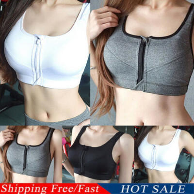 

Ladies Women Yoga Vest Bras Sport Top Bra Front Zipper Sport Shirt Shapewear Hot