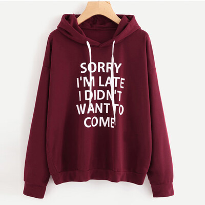 

Womens Long Sleeve Letter Print Shirt Hoodie Pullover Sweatshirt Tops Blouse