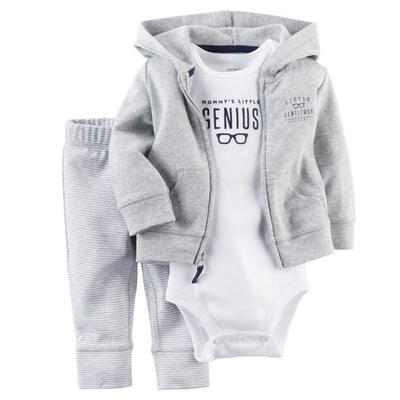 

Casual Newborn 6 9 12 18 Months Cardigan Pant Set Jumpsuit Romper Bodysuit Baby Boy Clothes Outfit Gray
