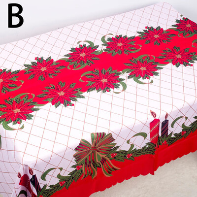

Siaonvr Christmas Polyester Printed Tablecloth Christmas Table Antifouling Tablecloth