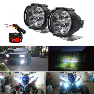

Car Motorcycle Bike LED External Lamp Fog Light Headlight 12V 5700K-7000K White