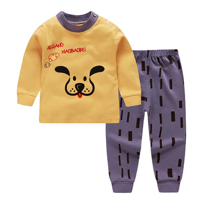 

Baby Kids Boys Girls Cartoon Animal Print Outfits Set Long Sleeve Blouse TopsPants Sleepwear Pajamas