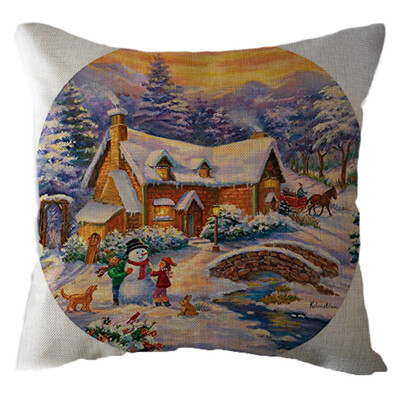 

Tailored Christmas Santa Claus Pillow Case Linen Sofa Throw Cushion Cover Home Decor