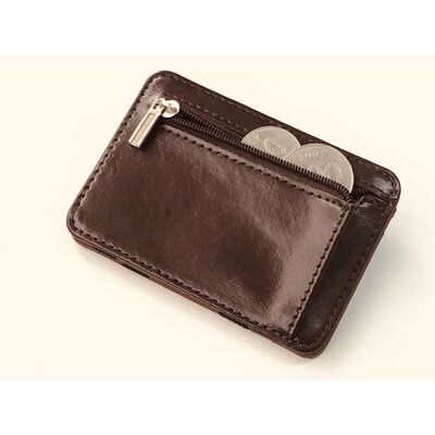 

Tailored Fashion Mens Leather Business Card Holder Bank Card Package Change Wallet