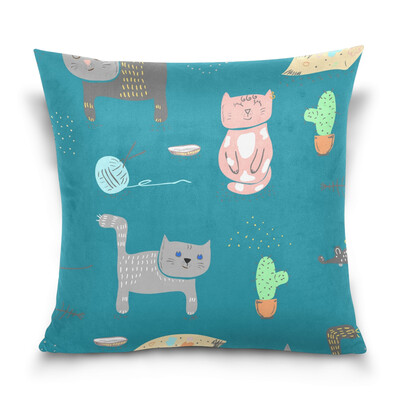 

ALAZA Throw Pillow Cover 16 X 16 inch Christmas Gift Cushion Cover with Baby Cats Printed Pillowcase