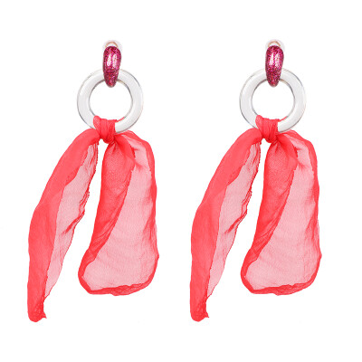 

Bohemia Trendy Yarn Flowers Drop Earrings For Women Wedding Party Jewelry Ethnic Statement Earrings Female 2019