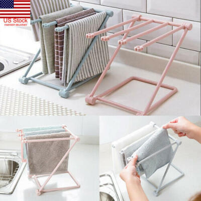 

US Creative Foldable Vertical Rags Towels Hanger Rag Storage Holder Storage Rack
