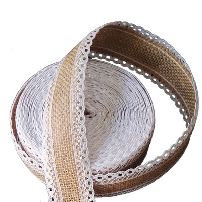 

〖Follure〗3variations 1 Roll Natural Vintage Jute Burlap Ribbon DIY Wedding Strap Party
