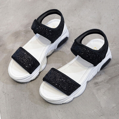 

Ins bear sandals womens summer Korean version of Joker flat-bottomed sports shoes womens thick-bottomed beach shoes