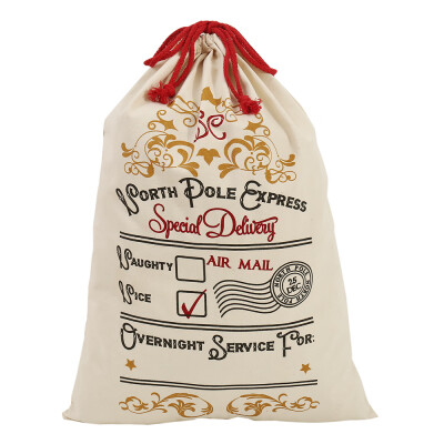 

2020 New Year Gift Santa Sacks Personalized Large Santa Claus Bag Custom Christmas Linen Gift Bags Drawstring Cotton Santa