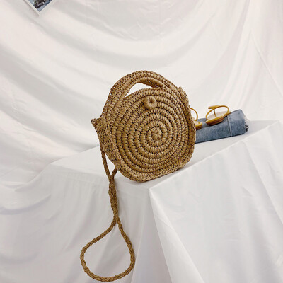 

Tailored Fashion Women Retro Hand-Weaved Circle Large Bag Crossbody Bag Handle Bags
