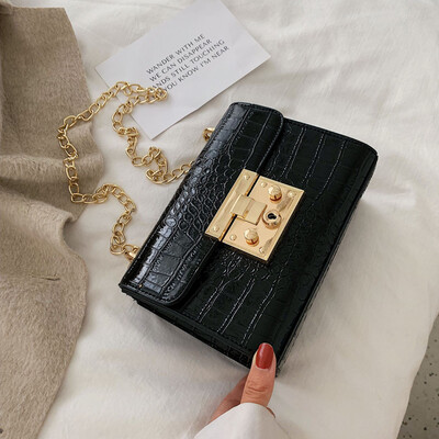 

Tailored Women 2019 Retro Chain Shoulder Bag Fashion Messenger Bag Lock Small Square Bag