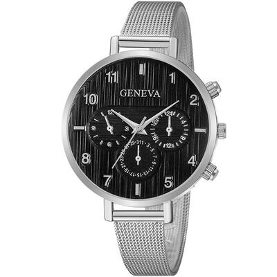 

GENEVA Female Watch Cool Girl Metal Mesh Band Stainless Steel Quartz Writwatch Sport Business Luxury Watches Relogio Feminino