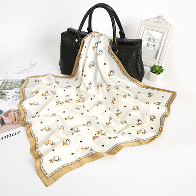 

Korean version of autumn&winter wild scarf dual-use shawl womens bib wild fashion printing silk scarves sunscreen