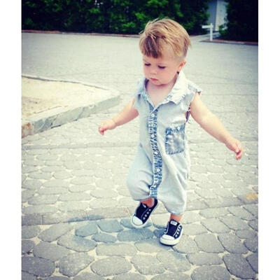 

Denim Newborn Baby Bodysuit Romper Infant Boy Girl Jumpsuit Clothes Outfit