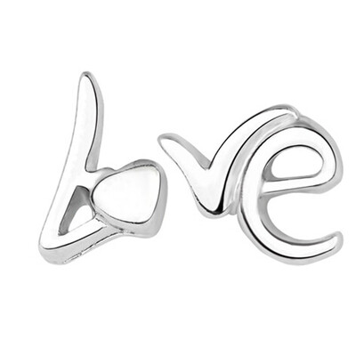 

New&Popular WDS Hot Sale 1 Pair LO And VE Earrings Silver Rotating Love Retro Accessories