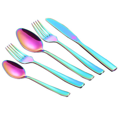 

Toponeto Stainless Steel Upscale Dinnerware Flatware Cutlery Fork Spoon 5PCS Set