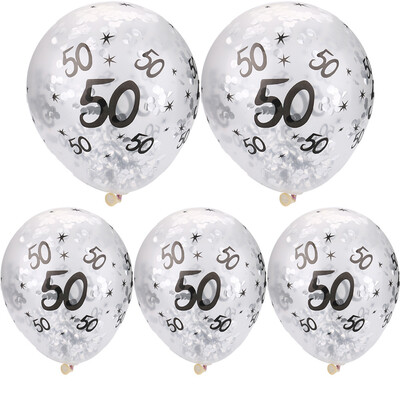 

Gobestart 5Pcs 30 40 50th Happy Birthday Age Confetti Filled Balloons Wedding Party Decor