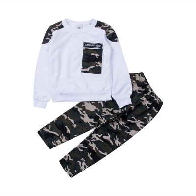 

Kids Baby Boy Camouflage Outfits Clothes Tops SweaterPants Trousers Set 2-9Y