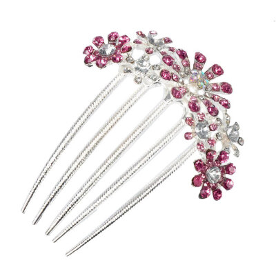 

Pearl Flowers Wedding Crystal Rhinestone Five - toothed Hair Comb Clip Comb for Hair Wedding Hair Ornaments