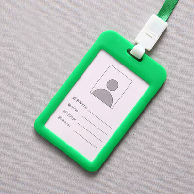 

Siaonvr Portable Colorful Employee Plastic ID Card Holder Name Tag Lanyard Neck Strap