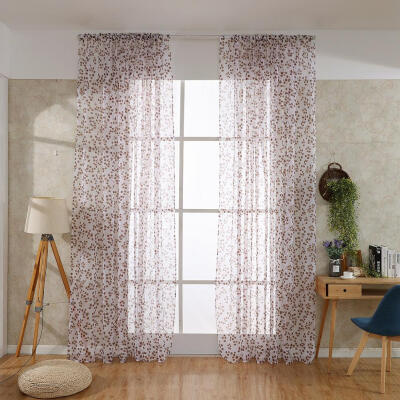 

Leaves Printed Living Room Blackout Curtains Bedroom Windows Drapes Curtain