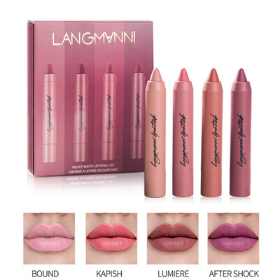 

4pcs Lipsticks Set Matte Moisturizing Lipstick Waterproof Long Lasting Easy to Wear Lipsticks