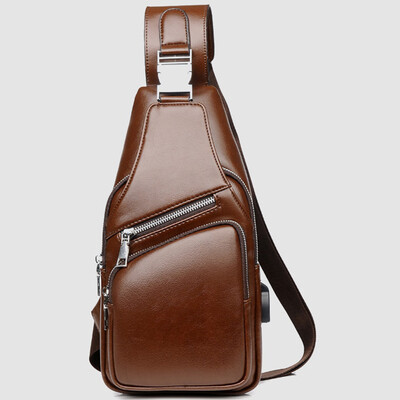 

Tailored Mens Simple Leisure Fashion Business Charge Security USB Chest Bag
