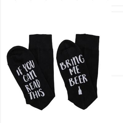 

If you can read this bring me beer" Letter Printed Cotton Socks for Men&Women