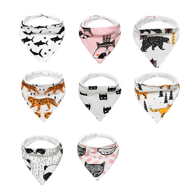 

Baby Bandana Drool Bibs 100 Organic Cotton 8 Pack Triangle Soft Absorbent 2 Layers Adjustable Small Animals for Home Life Travel