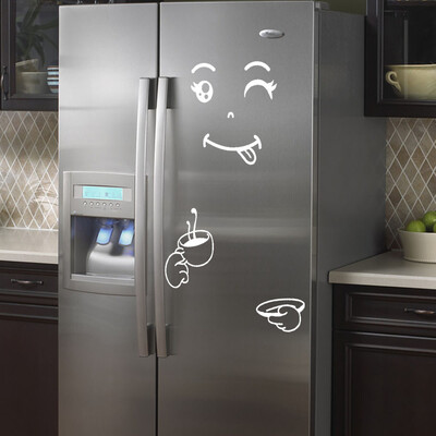 

Toponeto Cute Sticker Fridge Happy Delicious Face Kitchen Fridge Wall Stickers Art