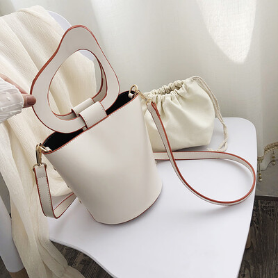 

Tailored Fashion Women Retro Bucket Leather Handle Bags Crossbody Bag Shoulder Bags