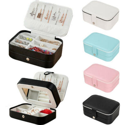 

Earring Ring Jewelry Display Storage Box Case Organizer Flannel Tray Holder Pink