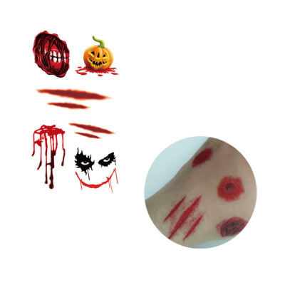 

〖Follure〗Waterproof Temporary Tattoo Sticker Scar Terror Wound Blood Injury Halloween Hot