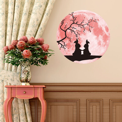 

〖Follure〗Pink Love Luminous Moon Removable Wall Sticker Home Wedding Decoration