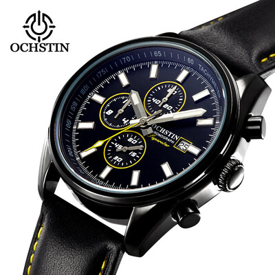 

Augustus OCHSTIN multi-function three-eye running seconds calendar leather belt mens watch mens watch