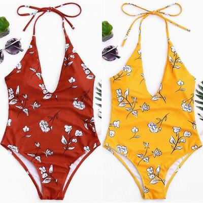 

Women One-Piece Bikini Monokini Swimsuit Padded Backless Swimwear BeachWear