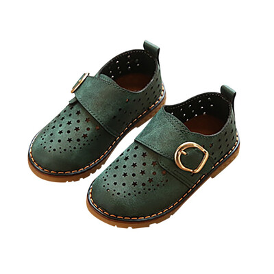 

Children Kid Infant Boys Star Hollow Hole Leather Non-Slip Casual Shoes